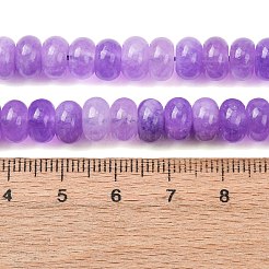 天然石ホワイトジェイドビーズ連売り  染め  滑らかなロンデル  紫色のメディア  8x5mm  穴：1mm  約73~76個/連  14.57~15.16''（37~38.5センチメートル）&nbsp;X-G-E507-01-11