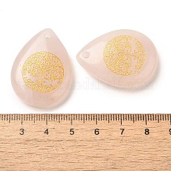 Natural Rose Quartz Drop Pendants&nbsp;G-C158-01D