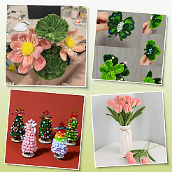 DIYぬいぐるみスティック100個  シェニール織の茎  パイプクリーナー  キッズクラフト素材  グリーン  300x6mm&nbsp;FIND-SP0004-72E