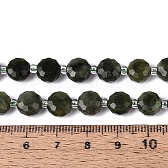 天然な中国のヒスイのビーズ連売り  フラットラウンド  ファセットコインビーズ  シードビーズで  8~9x8~9x5~6mm  穴：1~1.2mm  約38~40個/連  15.16~15.75''（38.5~40センチメートル）&nbsp;G-B153-A15