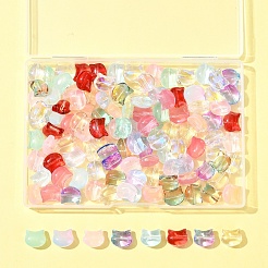 110個 11色透明スプレーペイントガラスビーズ  猫  ミックスカラー  10x11.5x7mm  穴：1mm  10個/カラー&nbsp;GLAA-FS0002-15