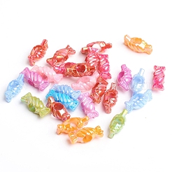メッキアクリルビーズ  キャンディ  クリスマス  ABカラー  ミックスカラー  サイズ：約18mm長  8 mm幅  厚さ7mm  穴：5mm&nbsp;X-PPDL045Y