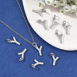 SHEGRACE Brass Micro Pave Clear Cubic Zirconia Pendants&nbsp;XGRQ29097-394P-Y