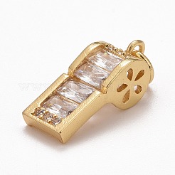 Rack Plating Brass Clear Cubic Zirconia Pendants&nbsp;KK-M229-14G