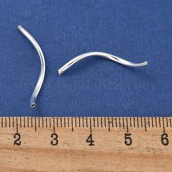 真鍮ツイストチューブビーズ  カドミウムフリー＆鉛フリー  銀  24.5~25.5x1.5~2mm  穴：0.8~1.2mm&nbsp;KK-B120-02B-S