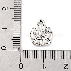 チベット風合金チャーム  鉛フリー＆カドミウムフリー  花のチャーム  アンティークシルバー  13x10.5x2.5mm  穴：1.2mm&nbsp;TIBE-M004-07AS
