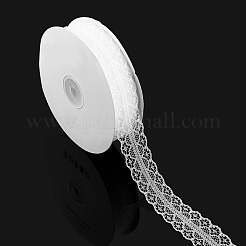 ポリエステルレースリボン  花の包装用  ホワイト  1-1/8インチ（30mm）  約49.21ヤード（45m）/ロール&nbsp;OCOR-TAC0025-008A