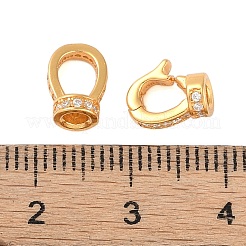 スターリングシルバー マイクロ パヴェ クリア キュービック ジルコニア フォールド オーバー クラスプ x 925  18KGP本金メッキ  15mm  穴：2mm&nbsp;STER-U004-02G