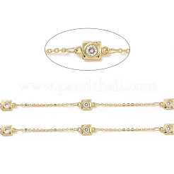 Clear Cubic Zirconia Square Link Chains&nbsp;CHC-G016-02G