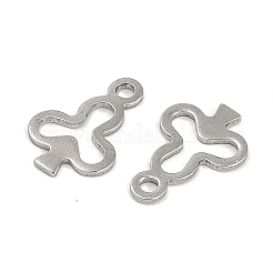 ステンレススチールチャーム201個  レーザー切断  クラブの魅力  ステンレス鋼色  14x10x1mm  穴：1.6mm&nbsp;STAS-R135-19P