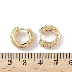真鍮製クリアキュービックジルコニアの菱形フープピアス  18KGP本金メッキ  15x15.5x7mm&nbsp;EJEW-D320-04G
