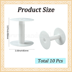 ワイヤー用PSプラスチック空スプール10個  スレッドボビン  ホワイト  8.1x8.3cm&nbsp;TOOL-SC0001-77