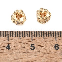 真鍮マイクロペーブクリアキュービックジルコニアビーズ  不規則な星  18KGP本金メッキ  6x5mm  穴：1.4mm&nbsp;CU-CBAB0CF-05G