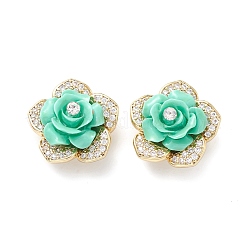 Brass Micro Pave Cubic Zirconia Beads&nbsp;KK-M241-02