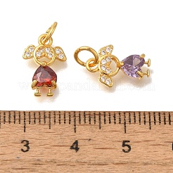 Rack Plating Brass Micro Pave Cubic Zirconia Charms&nbsp;KK-I716-24G