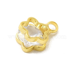 本物の 18k 金メッキ ラックメッキ 真鍮 マイクロパヴェ キュービックジルコニア ペンダント チャーム  鉛フリー＆カドミウムフリー  スター  9x6x4mm  穴：1.6mm&nbsp;KK-S396-05B