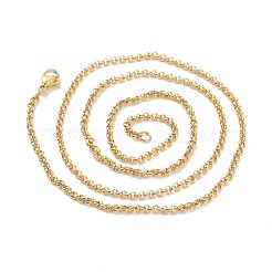 PVD Vacuum Plating 304 Stainless Steel Rolo Chain Necklaces&nbsp;NJEW-I248-11C-G