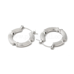 変色しない304ステンレスフープピアス（女性用）  ドーナツ  ステンレス鋼色  24.5x23x2.5mm&nbsp;EJEW-Z026-34P