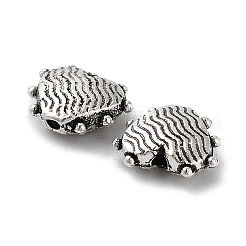 チベット風合金ビーズ  カドミウムフリー＆鉛フリー  ハート  アンティークシルバー  8.5x9.5x3.5mm  穴：1.2mm  約1428個/1000g&nbsp;FIND-A035-18AS