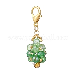 Handmade Glass Seed Beaded Pendant Decorations&nbsp;HJEW-MZ00383-02