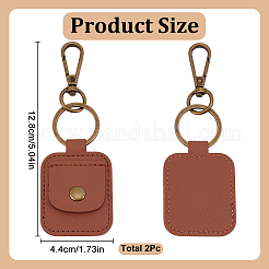 2Pcs PU Leather Ring Holder Keychain Pendant Decoration&nbsp;AJEW-GO0002-27A