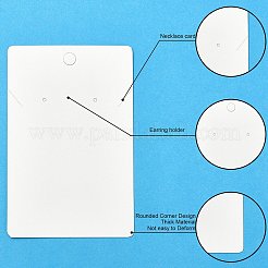 30 個の長方形の紙 30 ペアイヤリングディスプレイカード吊り下げ穴付き  ペンダントとイヤリングの保管用のジュエリーディスプレイカード  60個のOPPセロファンバッグと9x6x0.06個のプラスチックイヤーナット付き  ホワイト  カード：6センチメートル  穴：1.6mmと[2]mm&nbsp;DIY-YW0008-55A