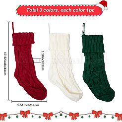 3Pcs 3 Colors Knitted Acrylic Fiber Hanging Stocking Bags&nbsp;AJEW-SP0004-03