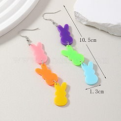 Easter Bunny Acrylic Dangle Earrings for Women's Fashion&nbsp;LS-FF4277