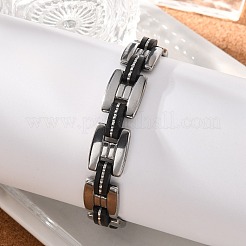 Great Valentines Day Gifts for Boyfriend 304 Stainless Steel Silicone Bracelets&nbsp;BJEW-I129-B