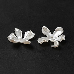 オペークアクリルビーズキャップ  模造パール  花  雪  20x19x5.5mm  穴：1.5mm&nbsp;OACR-H016-01