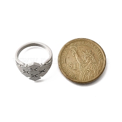 Textured Rhombus 304 Stainless Steel Finger Ring for Women&nbsp;RJEW-L126-06B-P
