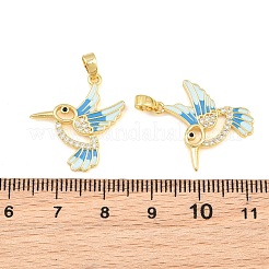 Brass Micro Pave Clear Cubic Zirconia Pendants&nbsp;CU-CBA9AB3-23G-01