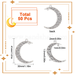 50Pcs Tibetan Style Alloy 2-Loop Connector Charms&nbsp;TIBE-SC0009-30