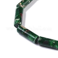 染色合成インペリアルジャスパービーズ連売り  コラム  濃い緑  17x6mm  穴：1.5mm  約24個/連  16.14''（41センチメートル）&nbsp;G-P529-D01-A01
