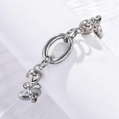Tarnish Resistant 304 Stainless Steel Round Link Chain Bracelets&nbsp;BJEW-I293-01P