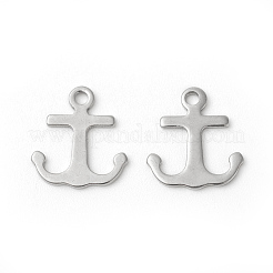 変色しにくい201ステンレススチールチャーム  アンカー  ステンレス鋼色  12x11x0.7~0.8mm  穴：1.4mm&nbsp;STAS-F192-035P