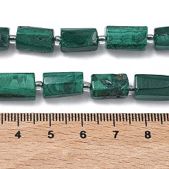 天然石マラカイトビーズ連売り  コラム  多面カット  シードビーズで  10~12x7~8x7~7.5mm  穴：0.6mm  約27~28個/連  15.55~15.75''（39.5~40センチメートル）&nbsp;G-C270-K03