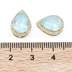 Teardrop Brass Micro Pave Cubic Zirconia Bead&nbsp;KK-C251-24G
