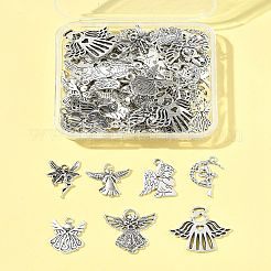 80Pcs Tibetan Style Alloy Moon with Fairy Pendants&nbsp;TIBEP-FA0001-RS