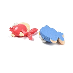 オペーク樹脂カボション  魚とタコ  ミックスカラー  16~22x18~23x7~9.5mm&nbsp;RESI-H040-07