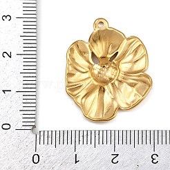 304ステンレスペンダント  イオンプレーティング（ip）  花のチャーム  18KGP本金メッキ  29x22.5x2.5mm  穴：1.4mm&nbsp;STAS-L295-12G