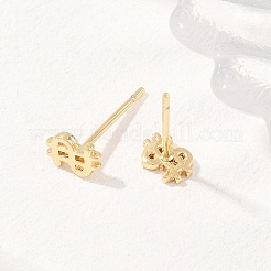 Brass Stud Earrings&nbsp;EJEW-P346-01D-G