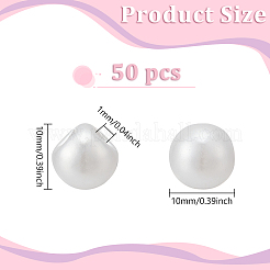 樹脂ボタン50個  1穴  ラウンド  ベージュ  10mm  穴：1mm  50個/セット&nbsp;BUTT-LP0001-01