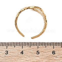 304ステンレススチールカフオープンリング  中空  オーバル  ゴールドカラー  8mm  内径：18mm&nbsp;SA-CBA8AFD-01G