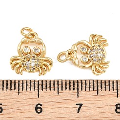 Brass Micro Pave Clear Cubic Zirconia Charms&nbsp;KK-Q085-04G-G