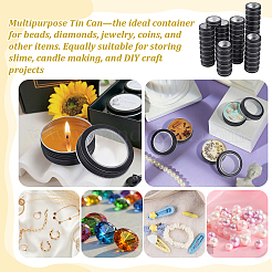 50Pcs Round Aluminum Packing Boxes with Visible Window Lid&nbsp;CON-WA0001-30