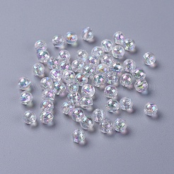 環境に優しい透明アクリルビーズ  ラウンド  ABカラー  クリアAB  6mm  穴：1.5mm  約4000個/500g&nbsp;PL733-2