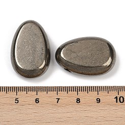 天然黄鉄鉱のティアドロップペンダント  30x20x10mm  穴：3mm&nbsp;G-R012-03