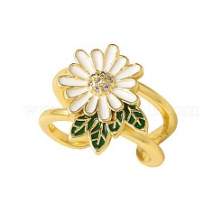 Brass Micro Pave Clear Cubic Zirconia Cuff Open Rings&nbsp;WG9F63A-02
