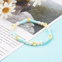 Handmade Polymer Clay Heishi Beaded Stretch Bracelets&nbsp;BJEW-JB06143-02